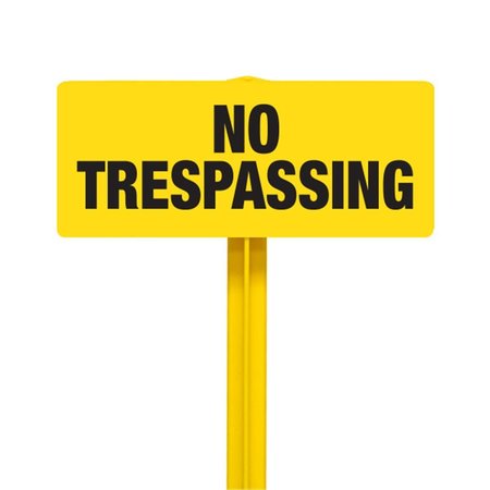 EVERMARK No Trespassing Sign with Yellow Stake Kit EV122596